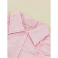 thumbnail image 5 of Liacowi Little Girls Flouncing Tops Toddlers olid Color Lapel Single-breasted Tie Up Blouse, 5 of 8