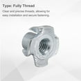 thumbnail image 4 of M5x8mm T-Nuts 4 Pronged 0.57" x 0.31" Tee Nut Carbon Steel Fully Thread 50packs, 4 of 7