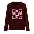 thumbnail image 3 of Womens Valentine Day Shirts Casual Heart Long Sleeve Going Out Tops Pullover Loose Spring Holiday Valentines Outfits, M Wine, 3 of 4