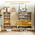 thumbnail image 3 of Tribesigns Shoe Cabinet with Doors, 6-Tier Shoe Storage Cabinet with Adjustable Shelves, 24 Pairs Wood Shoes Rack Modern Shoe Storage Organizer for Entryway, Closet, Living Room, 3 of 6