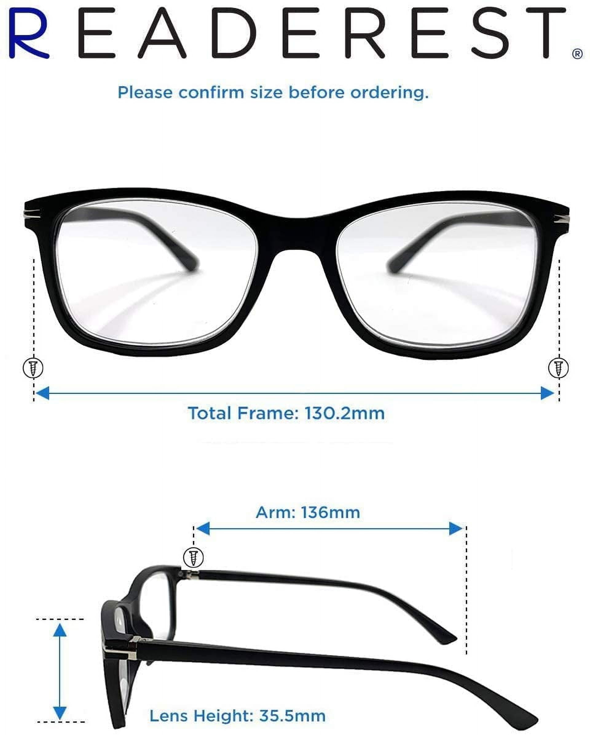 Readerest Blue Light Blocking Reading Glasses Black 300 Magnification