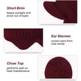 thumbnail image 4 of Men Winter Hats for Guys Cool Beanies Lined Knitted Warm Cap Ear-flaps for Men Outdoor Fleece Hat, Wine Red, 4 of 8