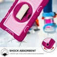 thumbnail image 5 of Dteck Case for Samsung Galaxy Tab A 8.0" SM-T290 T295 (2019 Released) 8-inch,Shockproof Rubber 3-Layers Protection Case Hybrid Kickstand Cover with Hand & Shoulder Strap,Rose+Pink, 5 of 9