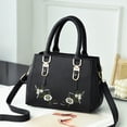 thumbnail image 2 of Stylago Embroidery Leather Handbags Crossbody Purses for Women Top Handle Satchel Shoulder Bags with Adjustable Strap Black, 2 of 4