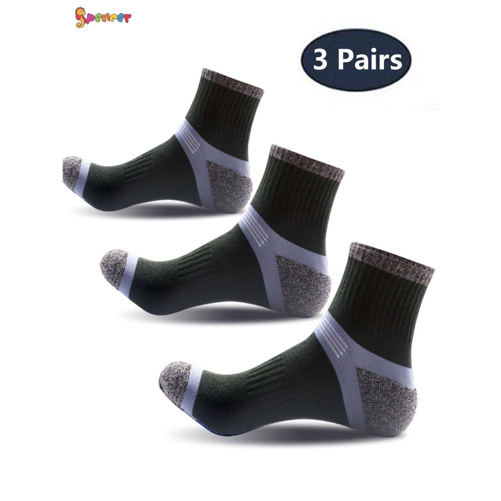 Spencer 3 Pairs Low Cut Compression Running Socks for Men, Sport
