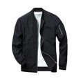 thumbnail image 1 of FAROOT Men's Bomber Jackets Solid/Contrast Color Stand Collar Long Sleeve Zip Front Coat, 1 of 8
