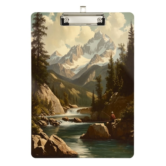 FORMRS Acrylic Clipboard with Low Profile Clip Standard A4 Letter Size, 12.5" x 9", Snow Mountains