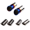 thumbnail image 4 of 2x Stainless Steel Resonated Slant Cut Exhaust Tips for 2009-2015 A4 (), 4 of 6