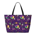 thumbnail image 2 of Sigee Mardi Gras and Donuts Print Extra Large Waterproof Beach Travel Bag with Zipper - Durable and Versatile for Vacation, Gym, and Daily Use, 2 of 7