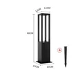 thumbnail image 3 of Lámpara de césped LED para jardín a prueba de agua IP65, luz de pilar de aluminio, luz de camino para patio al aire libre, lámparas de bolardos, 3 of 5