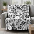 thumbnail image 2 of Boho Black Floral Blanket Soft Cozy Warm Throw Blanket for Couch, Plush Fuzzy Flannel Fleece Blankets for Sofa, Vintage Farmhouse Paisley Plant Leaf Bed Blankets Lightweight Gifts for Women, 40"x60", 2 of 9