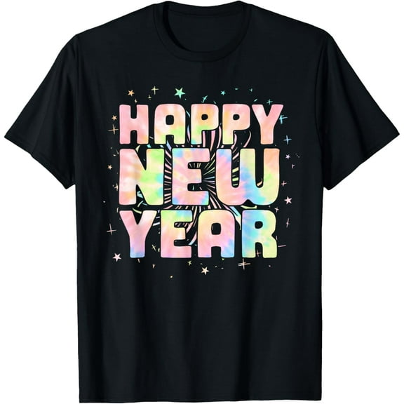 Tie Dye Happy New Year 2026 New Years Eve Party Fireworks T-Shirt TShirt