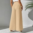thumbnail image 4 of Xyxonk Wide Leg Pants Women's High Waist Work Pants Casual Long Straight Business Work Trousers with Pockets, Earthy Yellow XL, 4 of 5
