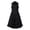 Black, variant on Half-Zip High-Low Maxi Dress for Women Summer Sleeveless A-Line Dress with Flared Ruffled Skirt and Side Pockets for Vacation Style