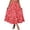 Red, variant on Simple Foldover Stretch Flared Knee Length Skirt Women Summer Boho Printing Elastic Waist Pleated A Line Flowy Swing Tiered Pocket Long Beach Skirt Dress Women’S Pleated Maxi Skirt(White,XL)