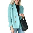 thumbnail image 2 of Women's Fashion Casual Solid Color Patchwork Long Sleeve Jacket for Fall and Winter Wear, Stylish and Comfortable,Light Blue,L, 2 of 7