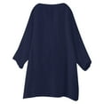 thumbnail image 5 of Loose Solid Color Women's Shirt - Stand Collar, Long Sleeve, for Casual and Festival Wear, 4Xl, Blue, 5 of 8