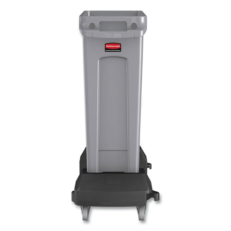 Slim Jim with Venting Channels, 23 gal, Plastic, Gray Slim Jim with Venting Channels, 23 gal, Plastic, Gray