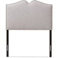 Baxton Studio Allina Modern Twin Headboard - Greyish Beige Fabric Upholstered With Button Tufting