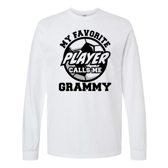 Inktastic Soccer My Favorite Player Calls Me Grammy Long Sleeve T-Shirt