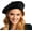 Black, variant on French Wool Beret Hats for Women Man Solid Color Classic Beanie Winter Cap Painter Berets.