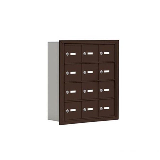 Salsbury 19045-12ZRK D 12 A Doors R-Mount Keyed Locks Cell Phone Locker In Bronze