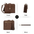 thumbnail image 6 of Montana West Small Wallet for Women Floral Embossed RFID Bifold Mini Card Holder with Tassel , Coffee, 6 of 7