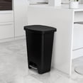 thumbnail image 3 of 13 Gallon Trash Can with Odor Protection Lid, Hands-Free Step Pedal and Bag Rings, Kitchen Waste Bin, Black, 3 of 5