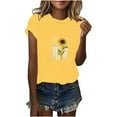 thumbnail image 2 of Otvok Womens Clearance,Summer Blouses Tops,Womens Casual Print Short Sleeve Round Neck Loose T-Shirts, 2 of 6