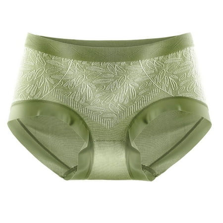 Ashirexll Underwear Women  Silk Underwear for Women Tight Hip Lifting Breathable Traceless Lightweight Comfortable Panties for Women Green Free Size