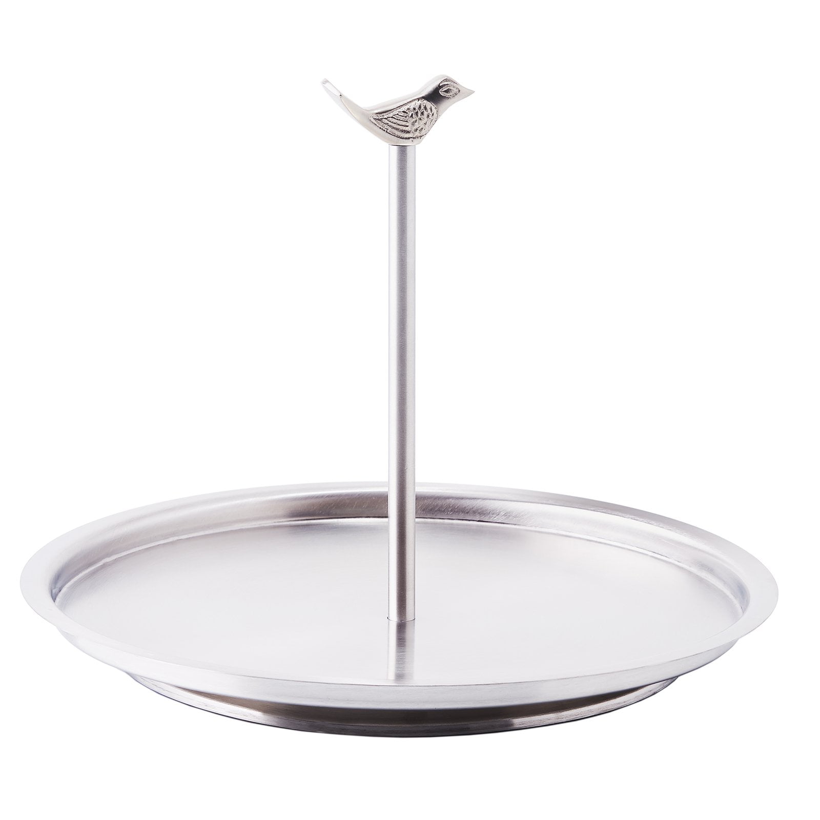 Old Dutch Churp Single Tier Stainless Steel Serving Tray with Bird Knob