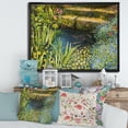 thumbnail image 2 of Designart 'Colorful Silence Flowers At The Lake Side' Lake House Framed Canvas Wall Art Print, 2 of 5
