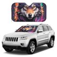 thumbnail image 4 of Bingfone Colorful Wolf Head A Car Windshield Sunshade,Sun Foldable Sun Shield Sun Visor for Car - Medium, 4 of 8