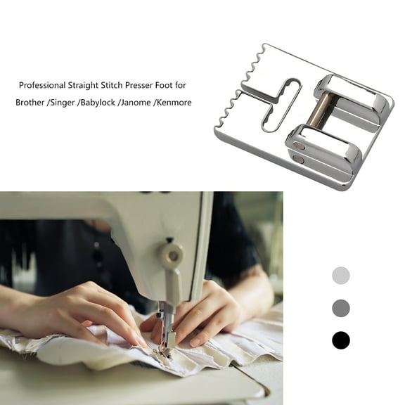 ELAYARD Press Foot Straight Stitch Presser Foot Silver Durable Hard Metal 1Pcs