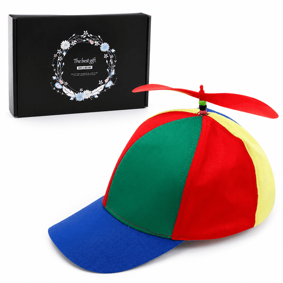 FLORNIX Muti-Color Propeller Hat Propeller Hat Adult - Baseball Style (Adult, Blue Brim)