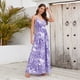 thumbnail image 4 of Vestido de verano con tirantes finos para mujer, cuello en V, cintura alta, sin espalda, vestido floral, vestidos de fiesta y playa, 4 of 6