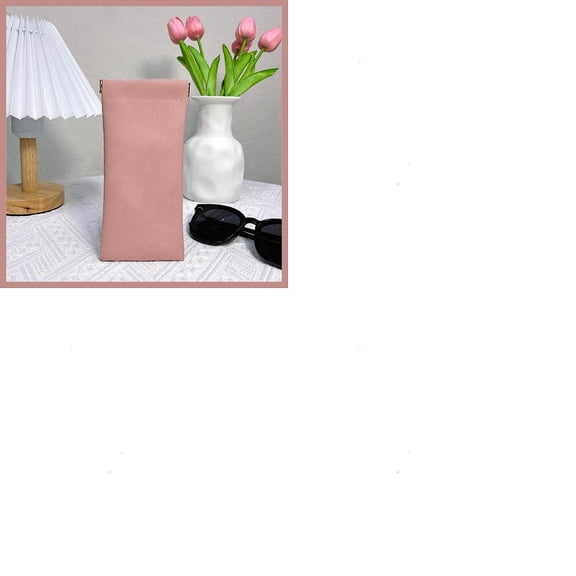 3Pcs Rectangle PU Leather Eyeglasses Case Holder Portable Slip-in Sunglass Organizer Pouch Iron Squeeze Top Soft Storage Bag Pink 180x90mm DIY
