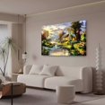 thumbnail image 3 of Póster decorativo de lienzo con diseño de casa de campo, montaña, lago, naturaleza, paraíso, arte de pared, para sala de estar, dormitorio, estilo marco, 30 x 45 cm, 3 of 8