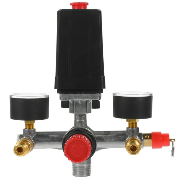 KAKOWELY 1Pc Single-hole Pressure Reducing with Barometers Pressure Switch Relief Safety (Black),5.31"X0.47"X0.47"