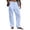 Light Blue-T2, variant on Men's Drawstring Linen Pants with Elastic Waist Wide Leg Pants with Pockets with Deep Pockets Long Pants Casual Summer Beach Loose Fit Lightweight Harem Baggy Trousers,Brown 2XL