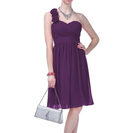 Faship Womens One Shoulder Short Formal Dress Dark Purple - 2,Dark (Best Dresses For Short People)