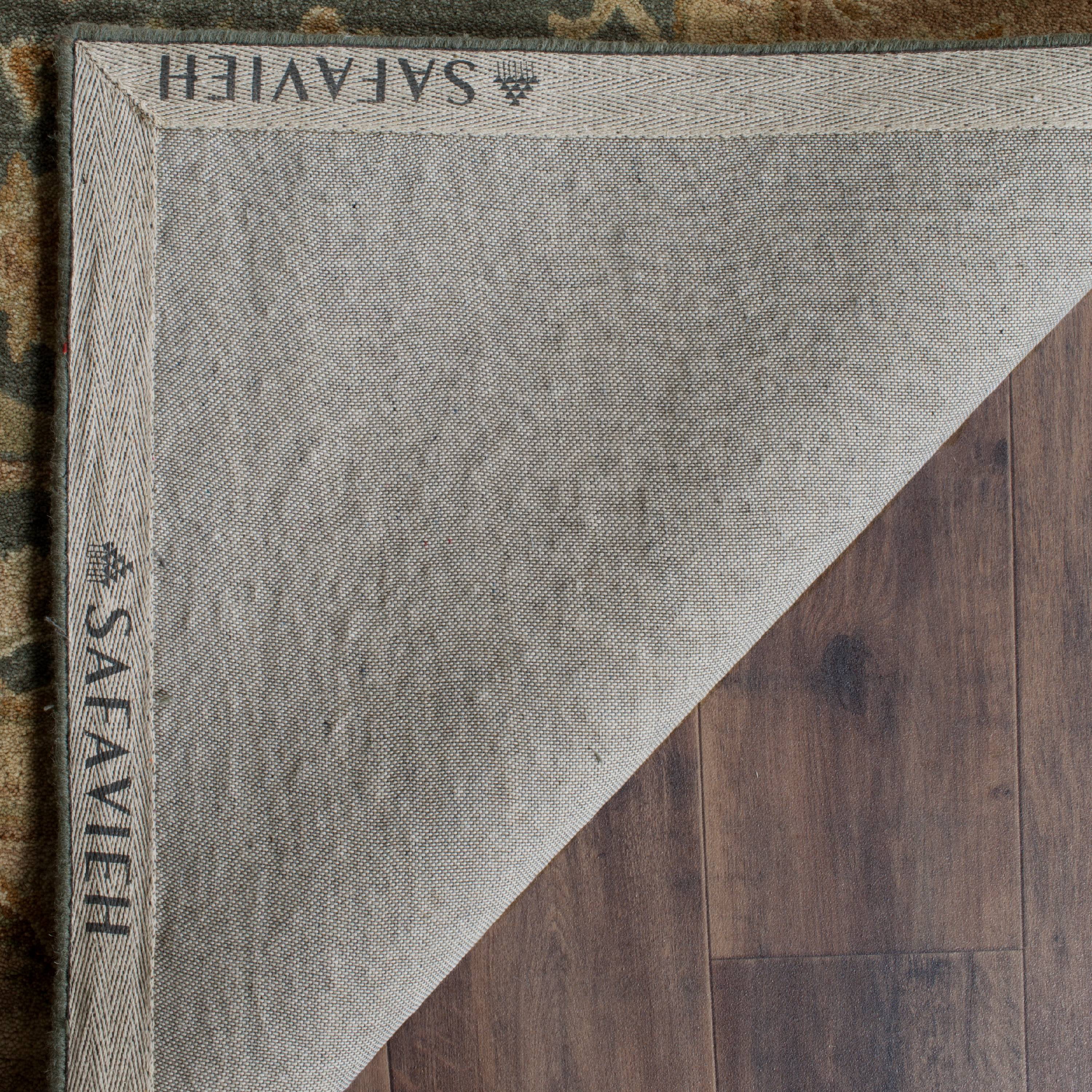 SAFAVIEH Antiquity Lagrange Floral Bordered Wool Runner Rug, Teal Blue/Taupe, 2'3" x 10'