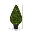 thumbnail image 5 of Vickerman Artificial 36" High x 20" Wide Boxwood Teardrop Shaped Bush, warm white 3mm LED lights., 5 of 5