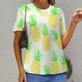 thumbnail image 6 of Lunarable Pineapple Women's Short Sleeve Tops Casual Blouses T Shirt, 6 of 6