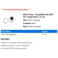 thumbnail image 2 of Water Pump - Compatible with 2007 - 2011 Dodge Nitro 3.7L V6 2008 2009 2010, 2 of 2