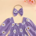 thumbnail image 7 of 9-12 Months Newborn Baby Girl Floral Romper Long Sleeve Ruched Romper With Headband, 7 of 7