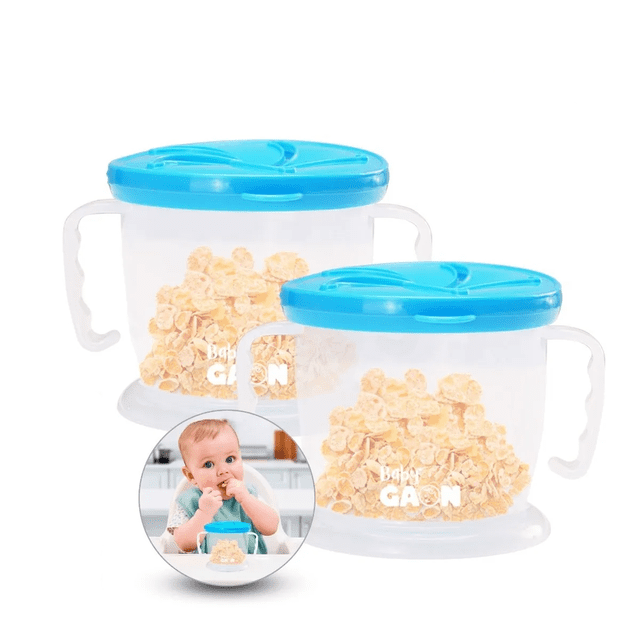 Recipiente para snacks Baby Gaon Pack de vasos Antiderrames Color azul Vaso