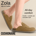 thumbnail image 3 of Cushionaire Zola Women’s Suede Clog – Genuine Suede Slip-On Penny Loafer with Memory Foam, Cork Footbed & Flexible Outsole, 3 of 20