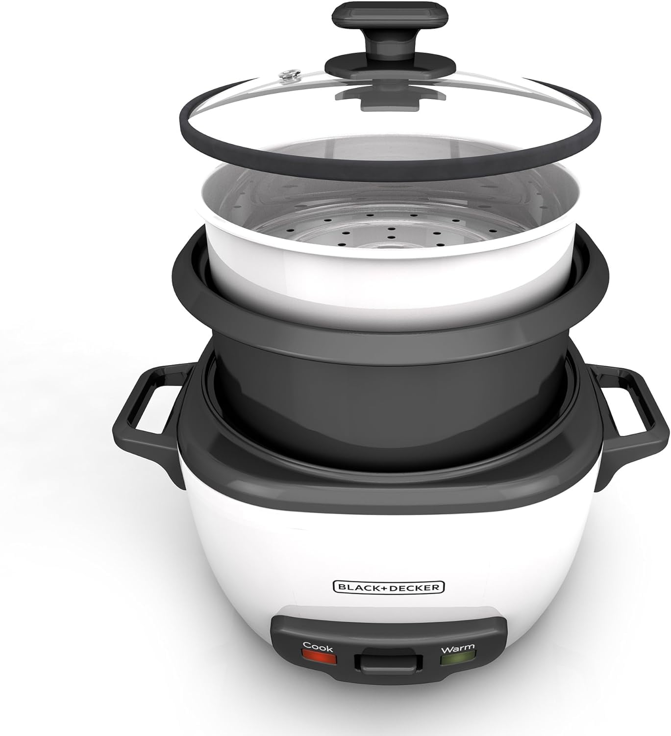 BLACK+DECKER 16-Cup Rice Cooker, White