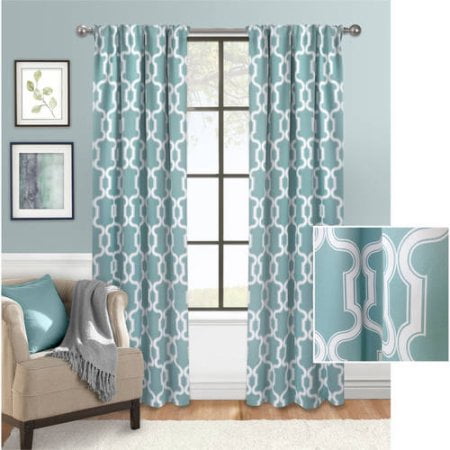Mainstays Bold Lattice Room Darkening Curtain Walmart Com